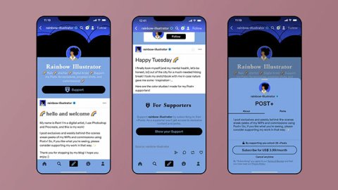 Interfaz app Tumblr