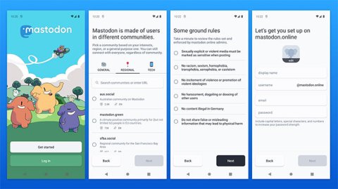 Registro en la app Mastodon