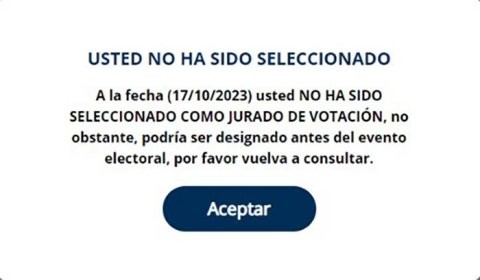 No he sido elegido como jurado de votación