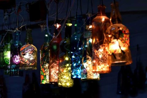 Faroles para navidad en material reciclado
