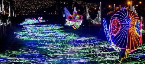 Luces navideñas en diciembre
