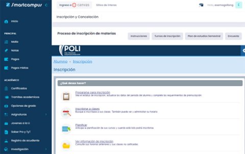 Inscripción de asignaturas SmartCampus Inscripción de asignaturas SmartCampus