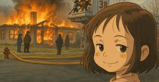 "Disaster Girl" al estilo Ghibli